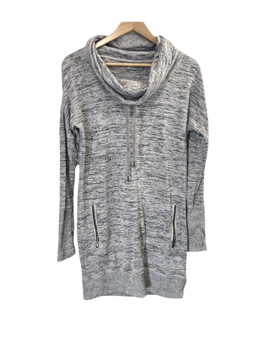 Athleta Gray Cowl Neck Sweater with Long Sleeves